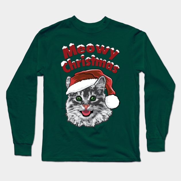 Meowy Christmas Long Sleeve T-Shirt by M2M